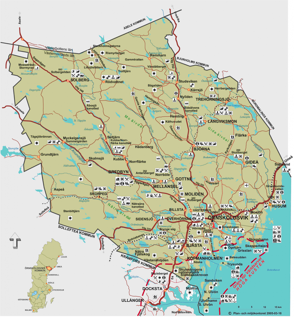 Karta över Örnsköldsviks kommun